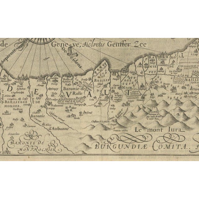Map of Lake Geneva and Surroundings by Hondius For Sale - Image 3 of 10