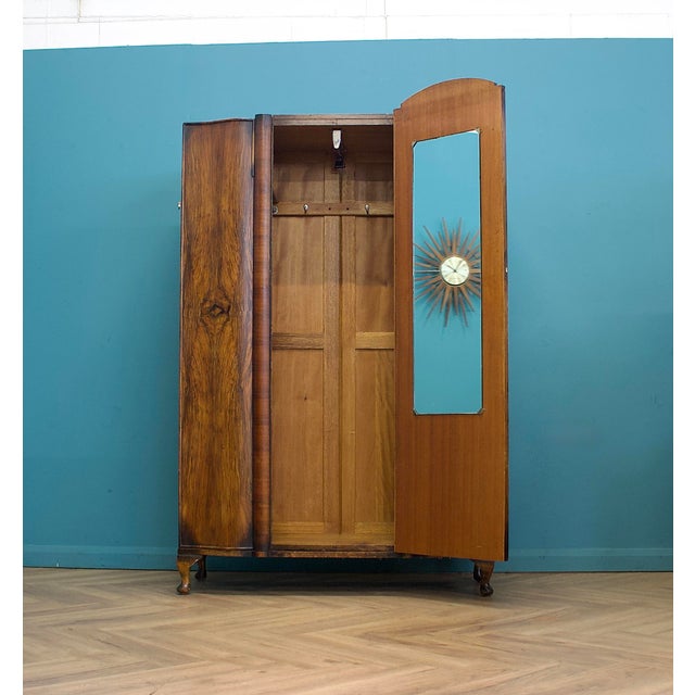 Art Deco Wardrobe in Walnut, 1930s For Sale - Image 4 of 9