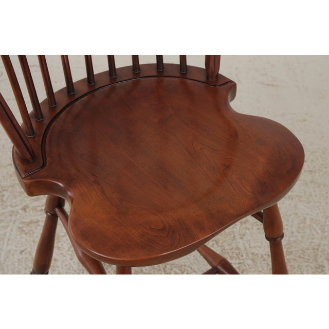 Pair Robert Bergelin Windsor Style Cherry Counter Chairs For Sale - Image 10 of 16