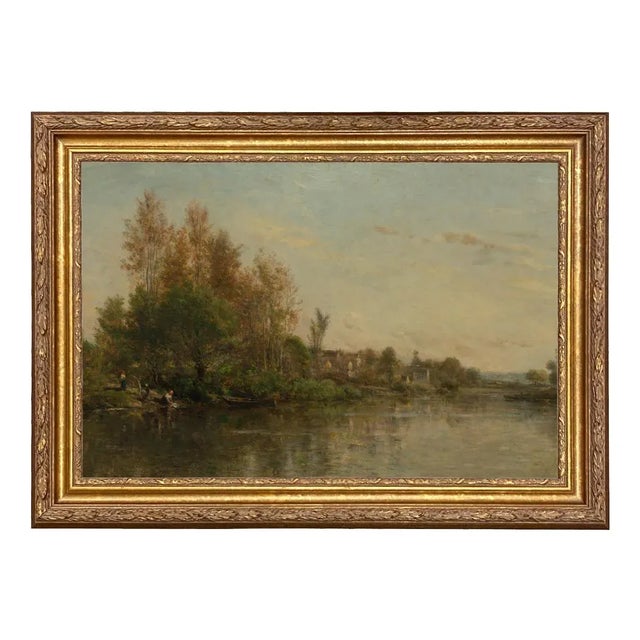 Not Yet Made - Made To Order "On the Banks of the River" Contemporary Landscape Reproduction Print on Canvas, Framed 26x36 For Sale - Image 5 of 5