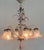 Gold Vintage Italian White and Gold Patinated Metal and Glass Chandelier, 1970s For Sale - Image 8 of 15