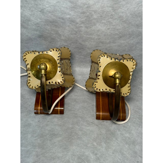 Mid-Century Table Lamps with Wooden Bases, 1950s, Set of 2 For Sale - Image 9 of 14