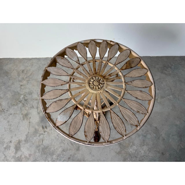 French Vintage French Style Metal Garden Side Table / Plant Stand For Sale - Image 3 of 12