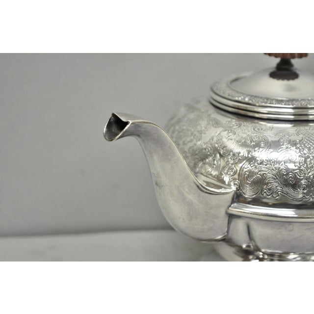 Silver Vintage Sheffield Acanthus Pattern Silver Plated Coffee Teapot Tea Kettle For Sale - Image 8 of 14