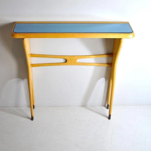 Console Table in Light Wood, Italy, 1950s, in Good conditions. Designed 1950 to 1959