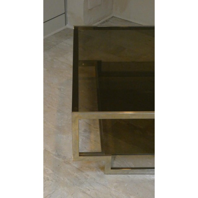 Amber Glass Coffee Table with Geometric Structure, Italy, 1970s For Sale - Image 9 of 18