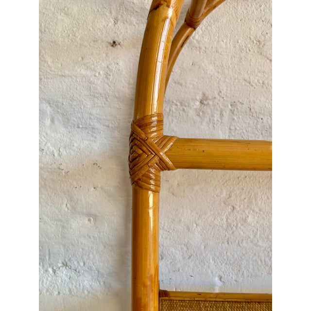 Light Yellow Vintage Italian Wicker and Rattan Shelving Unit, 1970s For Sale - Image 8 of 15