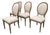 Van Thiels for Restoration Hardware French Contemporary Round Fabric Dining Side Chairs, Set of Four For Sale