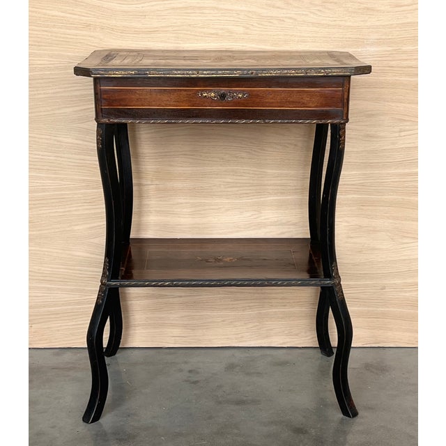Late 19th Century Sewing Table in Wood Marquetry and Brass, France, 1890s For Sale - Image 14 of 16