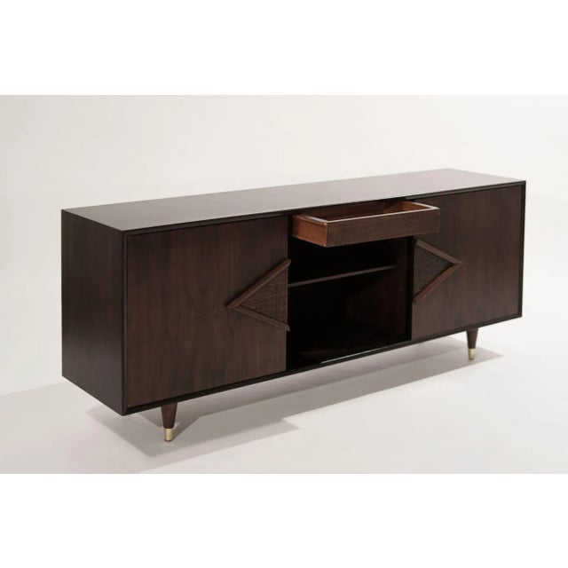 Mid Century Modern Dark Walnut Credenza, C. 1950s For Sale - Image 9 of 13