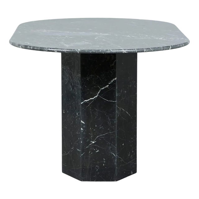 Nero Marquina Marble Coffee Table, 1970s For Sale