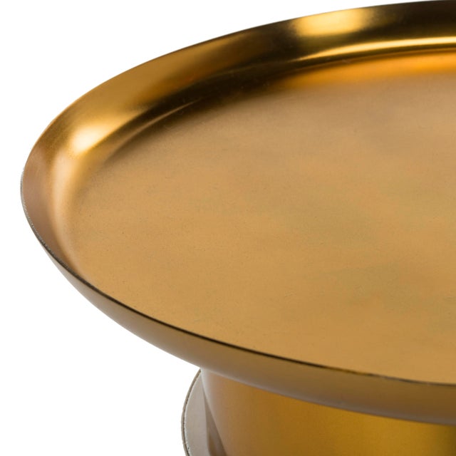 Tray Top Side Table in Gold & White For Sale - Image 4 of 6
