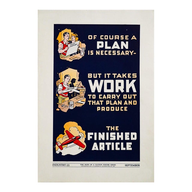 1937 American Hope of a Nation Poster Series, Industry (Model Airplane) For Sale