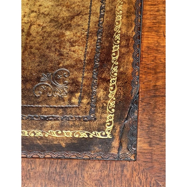 Yellow Edwardian Writing Table or Desk of Mahogany With Leather Top From England For Sale - Image 8 of 12