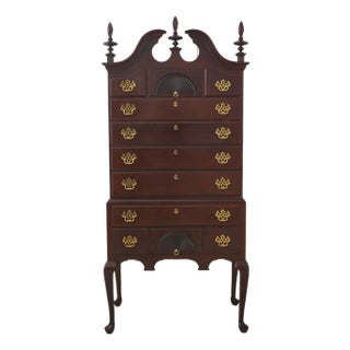 1990s Kindel Mahogany Queen Anne Style Highboy Chest For Sale