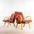 Lounge Chair in Tufted Orange Jacquard Standard Seat by Jaroslav Šmídek, 1950s For Sale - Image 3 of 10