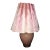 Vintage Table Lamp Features a Pink Pleated Lampshade and a Ceramic Base For Sale