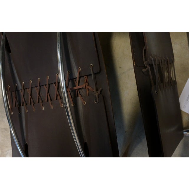 Mid Century Marcel Breuer Chrome & Leather Chairs - Set of 4 For Sale - Image 9 of 11