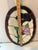 Amethyst Vintage Handcrafted Oval Shaped Large Floral Motif Stained Glass Panel Suncatcher Window Hanging 18” X 13” For Sale - Image 8 of 9