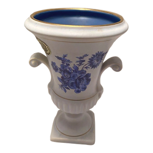 Vintage Gouda Flora Pateel Gouda Holland Blue Rose Vase
