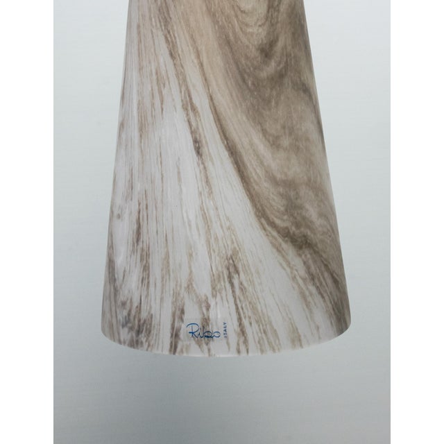 Beautiful Venetian glass pendant lamp, crafted from amber pulegoso glass, much loved by Carlo Scarpa, and decorated in...