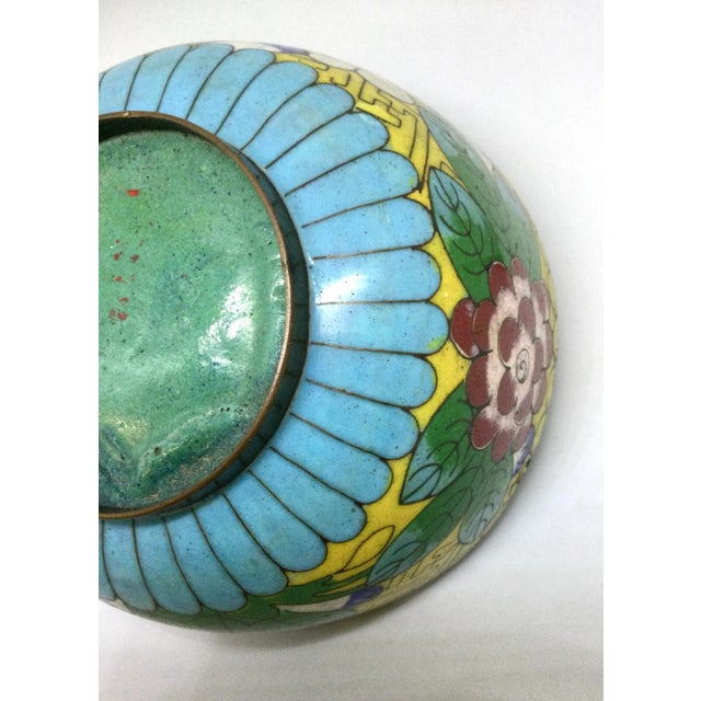 Antique Asian Cloisonné Footed Bowl For Sale - Image 9 of 13