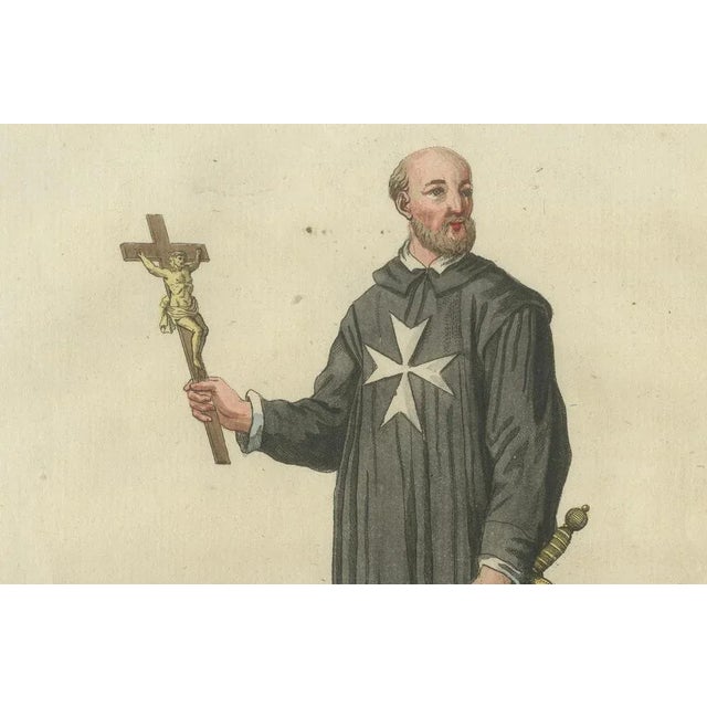 Late 18th Century Christian Friedrich Schwan, Raymond Du Puy, First Grand Master of Hospitallers, 1791, Print For Sale - Image 5 of 7