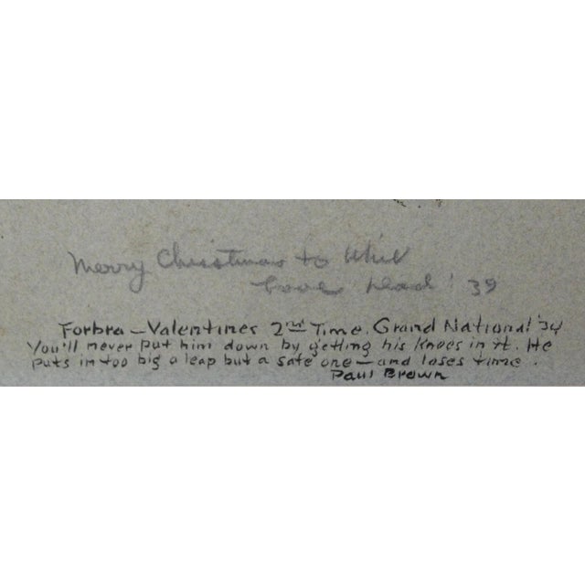 Traditional Forbra W/ Gerald Hardy Up-Valentines 2nd Time Grand National '34 Watercolor and Gouache by Paul Brown For Sale - Image 3 of 7