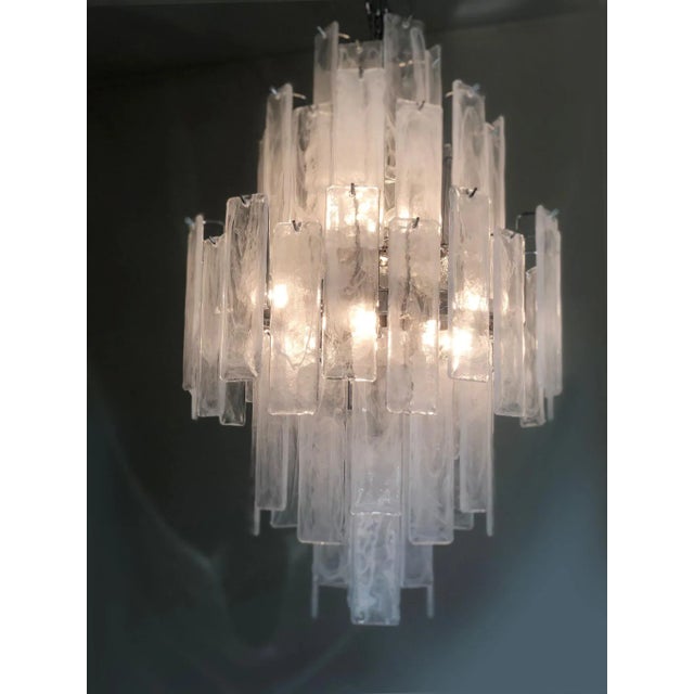Contemporary Italian Murano Glass "Alabastro Listelli" Sputnik Chandelier For Sale - Image 11 of 13