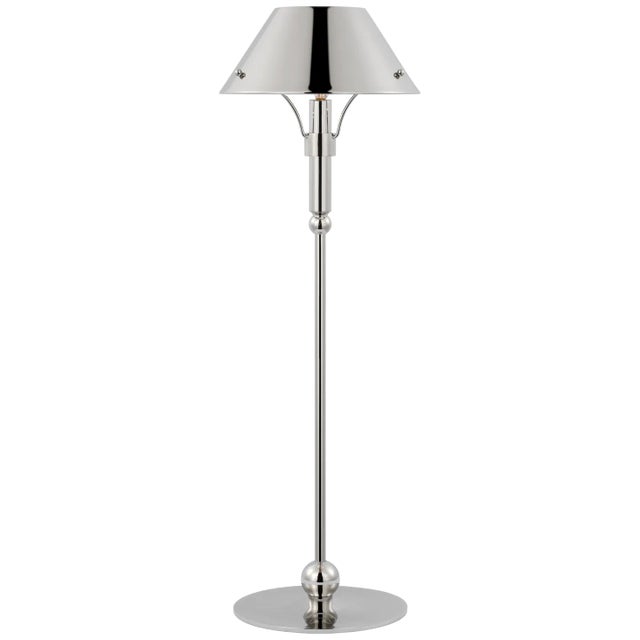 Turlington Medium Table Lamp in Polished Nickel with Polished Nickel Shade Designer: Thomas O'Brien Height: 26.75" Shade...