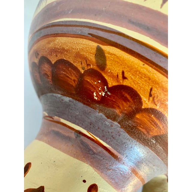 Vintage Late 20th Century Hand Painted Rustic Mexican Folk Art ‘Hidalgo’ Style Pottery Pitcher/Vase For Sale - Image 9 of 12