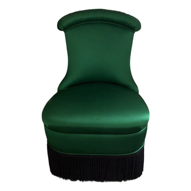 1940s Hollywood Regency Style "Draper" Slipper Chair For Sale