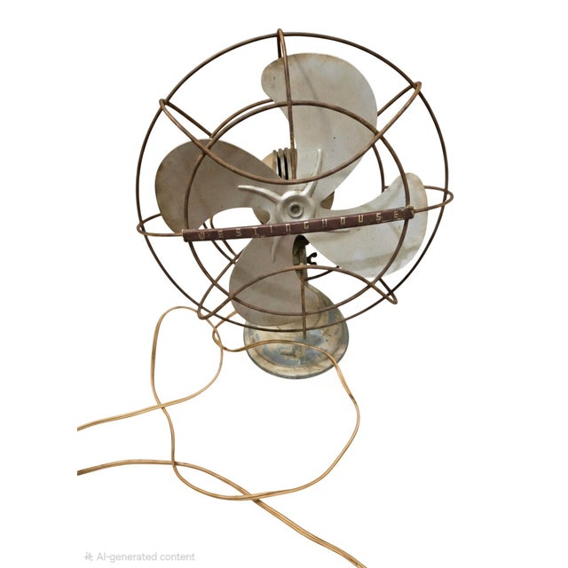 Tan Early 20th Century Authentic Westinghouse Art Deco Desk Fan For Sale - Image 8 of 8