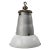 Large Vintage French Industrial Light Grey Enamel Pendant Lights from Mazda For Sale - Image 6 of 6
