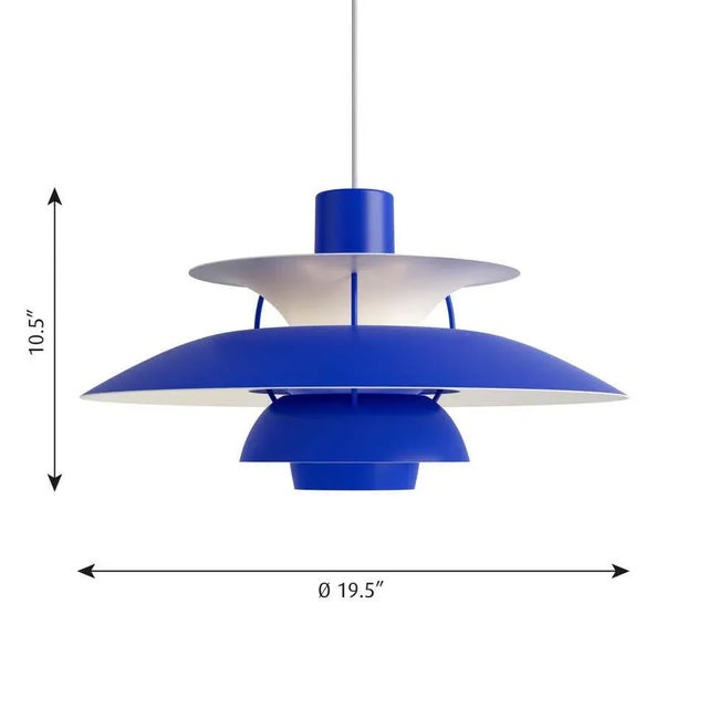 Poul Henningsen PH 5 pendant for Louis Poulsen in all blue. Poul Henningsen introduced his iconic PH 5 pendant light in...