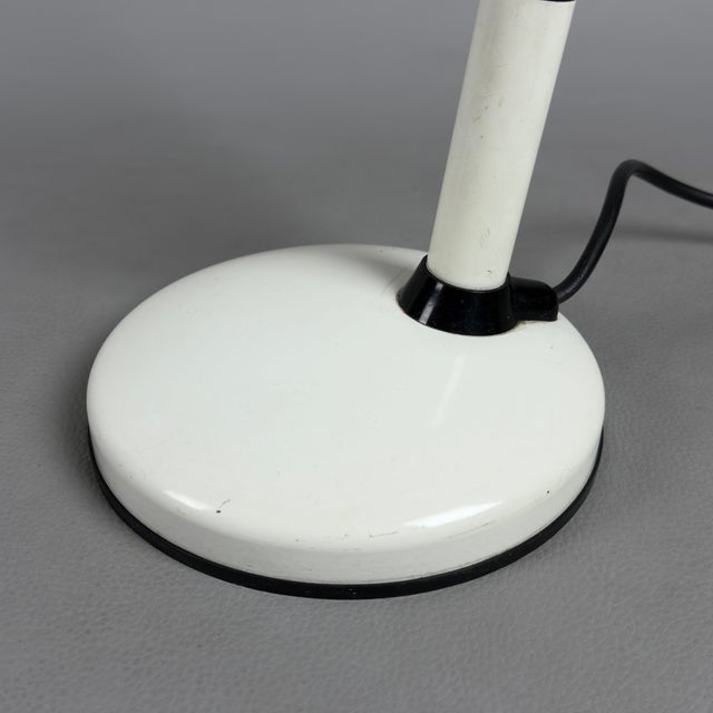 White Adjustable White Metal Desk Lamp, 1970s For Sale - Image 8 of 12