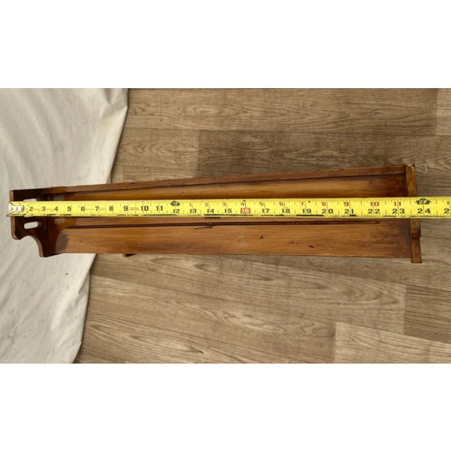 Brown Antique Walnut Plate Shelf Small Book Display Free Standing or Wall Mount For Sale - Image 8 of 11