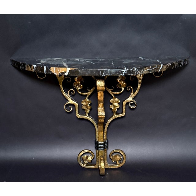 Arts & Crafts Early 20th Century American Arts & Crafts Bronze and Iron Wall Brackets, Pair For Sale - Image 3 of 11