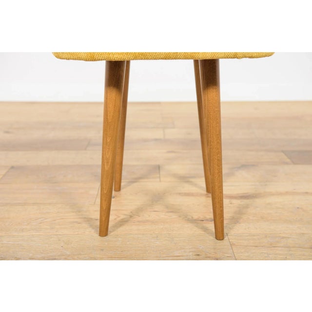 Brown Mid-Century Teak Stool, Poland, 1970s For Sale - Image 8 of 10