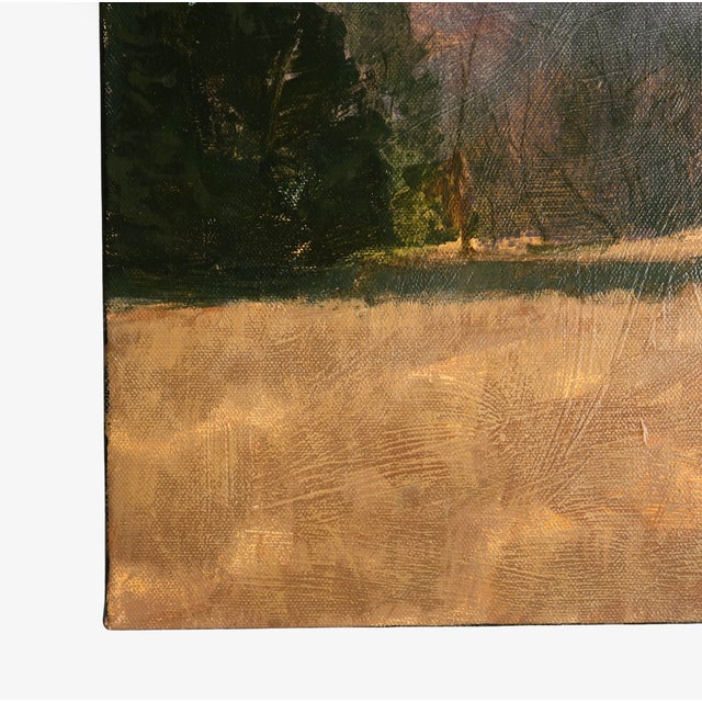 Mid 20th Century Landscape Oil Painting by William Rabon of Autumn Field With Trees and Blue Sky For Sale - Image 11 of 15