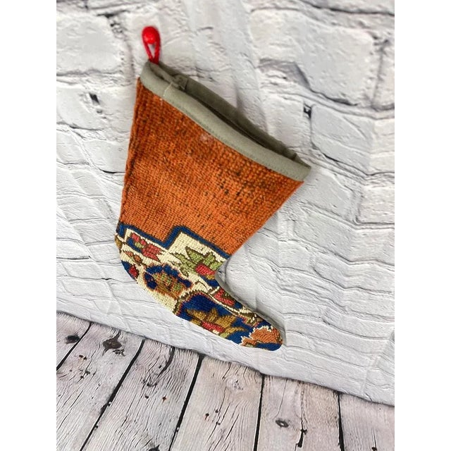 Turkish Turkish Kilim Rug Christmas Stocking For Sale - Image 3 of 4