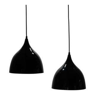Vintage 70's Industrial Aluminum Pendants - A Pair For Sale