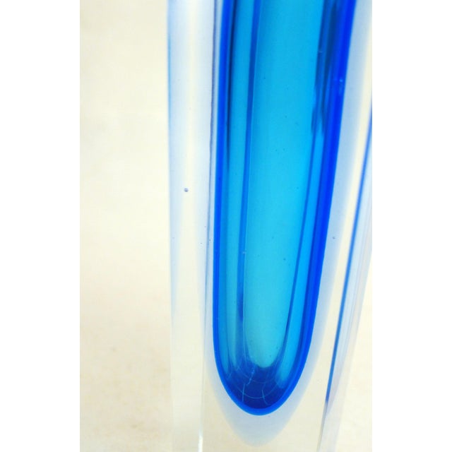 Mid-Century Modern Small Turquoise Blue Sommerso Vase in Murano Glass, 1960s For Sale - Image 3 of 14