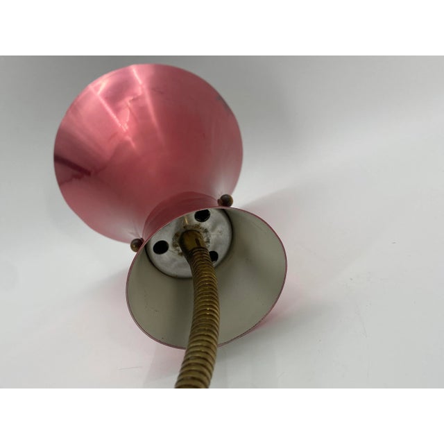 Vintage German Wall Lamp with Metallic Pink Screen, 1950 For Sale - Image 5 of 10