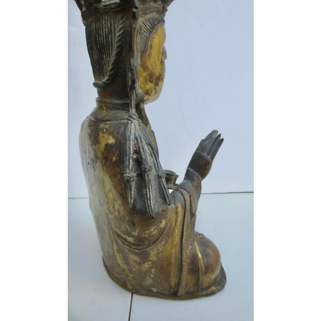 Bronze Ming Bronze Buddha Circa 16th-17th For Sale - Image 8 of 13