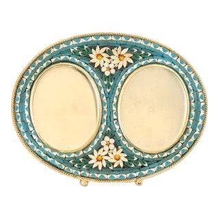 Midcentury Italian Micromosaic Double Picture Frame For Sale