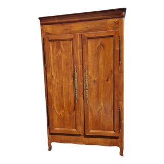 Louis XV Rustic Cherry Wardrobe For Sale