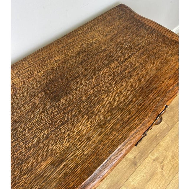 Vintage French Louis Carved Oak Chest of 3 Drawers For Sale - Image 10 of 13