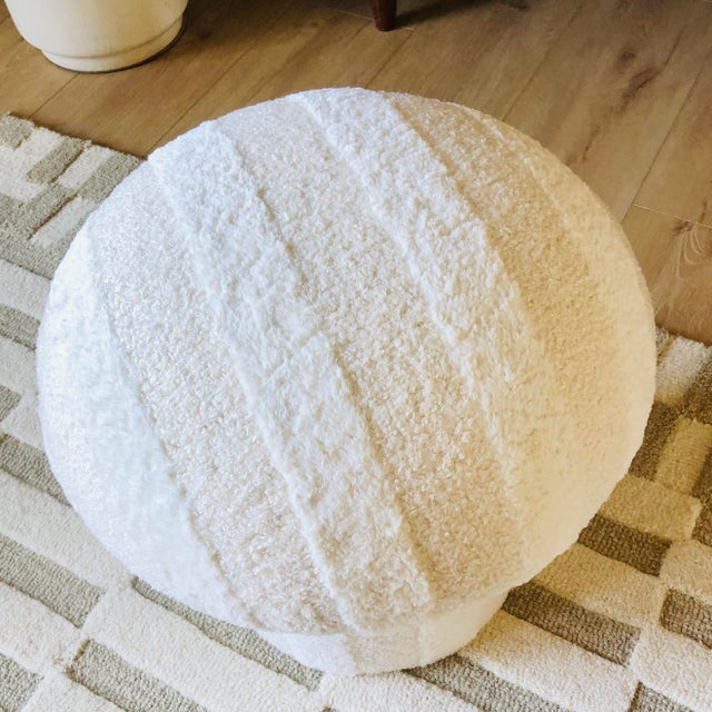 Not Yet Made - Made To Order Mushroom Ottoman in Plush Stripe For Sale - Image 5 of 8