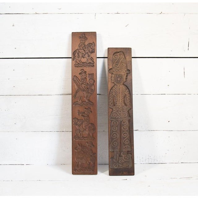 Dutch Wooden Speculaas Cookie Cutters, 1920s, Set of 2 For Sale - Image 4 of 8